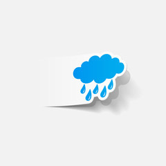realistic design element: cloud, rain