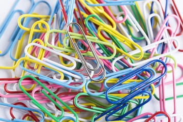 collection of paperclips in various colours