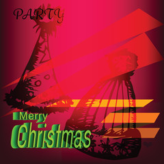 Merry Christmas Hat Party Label