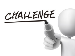 challenge word written by 3d man