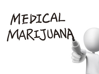 medical marijuana words written by 3d man