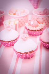dessert table at girls birthday party