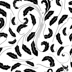 Seamless pattern background with feathers