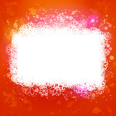 Hot orange background with magic snow banner