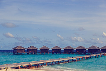 water villas in tropical resort