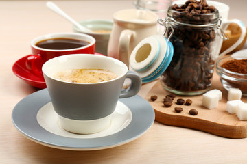 Fresh coffee with several ingredients