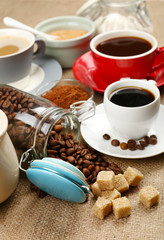 Fresh coffee with several ingredients