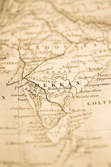 古い世界地図　インド