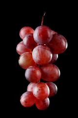 Grape on black background