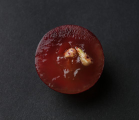 Grape on black background