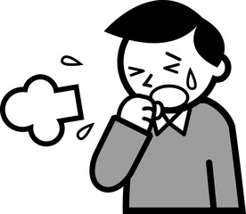 咳をする男性