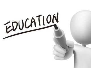 education word written by 3d man