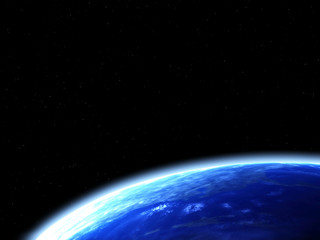 Fototapeta na wymiar Space scene with Earth