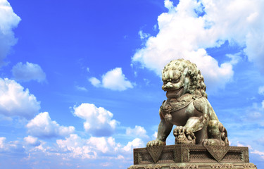 Lion statue in Forbidden City, Beijing, China