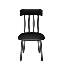 Wooden chair in black design