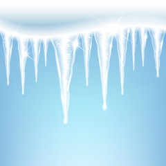 icicles on a blue background