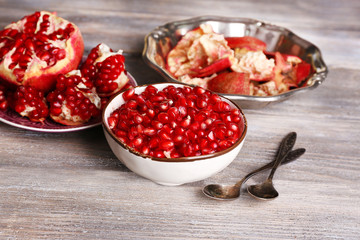 Beautiful composition with juicy  pomegranate seeds,