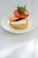 Smoked salmon roll.