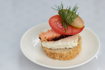 Smoked salmon roll.