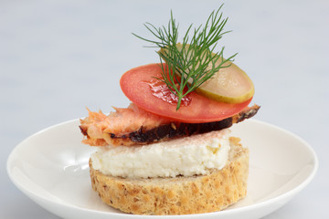 Smoked salmon roll.