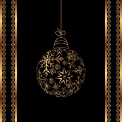 Christmas ball made of snowflakes isolated