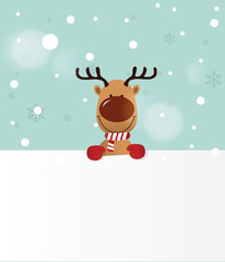 Fototapeta premium Reindeer holding Board