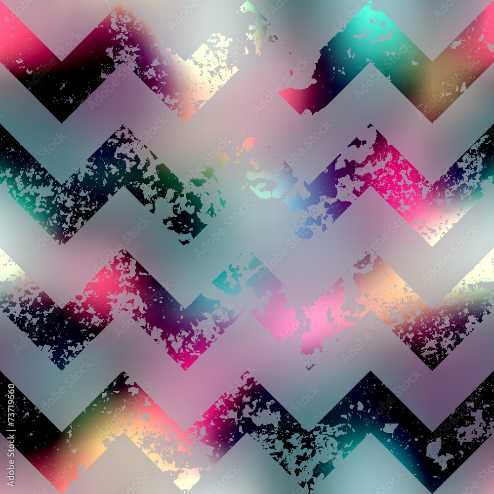 Poster grunge chevron pattern on blur background.