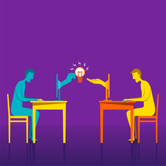 creative on-line share business idea concept