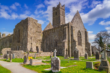 Fototapeta na wymiar Quin abbey in Co. Clare, Ireland