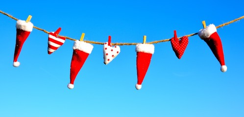 Weihnachtskarte - Weihnachtsmützen