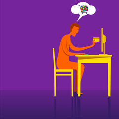 on-line shopping on internet using credit card design