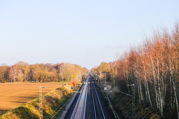 Fototapeta premium Bahnstrecke bei Bremen