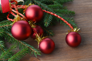 fir tree with christmas toys