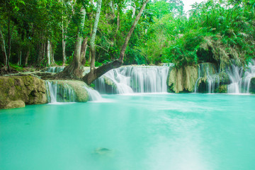 Waterfall in Luagn prabang is Guangxi Waterfall