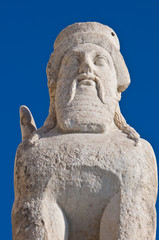 Obraz premium Ruins in the Bodrum ancient amphitheater dating back to early Hellenistic era