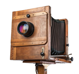 Vintage wooden view camera