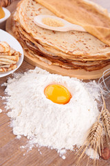 crepe and ingredients