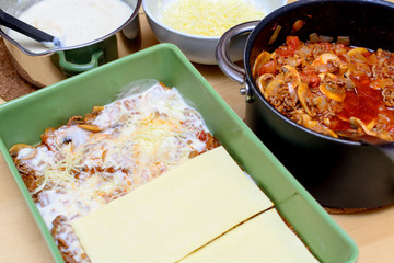 preparation of lasagna
