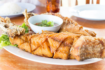 Fried seafish with Thai style sauce