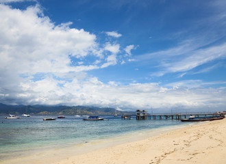 Beautiful landscape with fishing boats