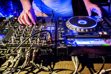 Dj playing the track