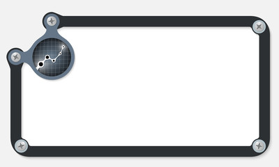 frame for text with screws and graph