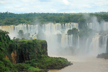 Iguazu waterfalls on the border of Argentina and Brazil