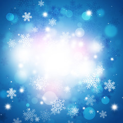 Winter Snow BLue Background