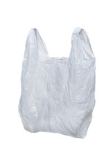 White plastic bag isolated on white