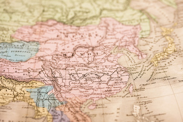 Fototapeta na wymiar 古い世界地図　アジア