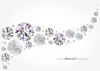 abstract background with diamonds and pearls - obrazy, fototapety, plakaty