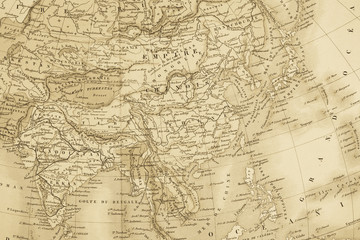 Fototapeta na wymiar 古い世界地図　アジア