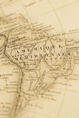 古い世界地図　中南米