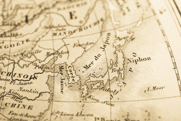 古い世界地図　日本